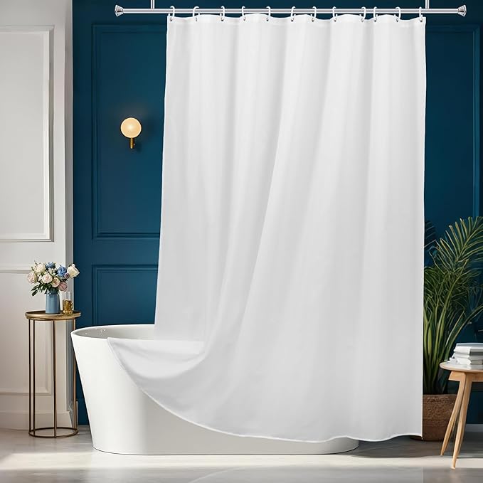 AooHome White Stall Size Bathroom Curtain - Image 2