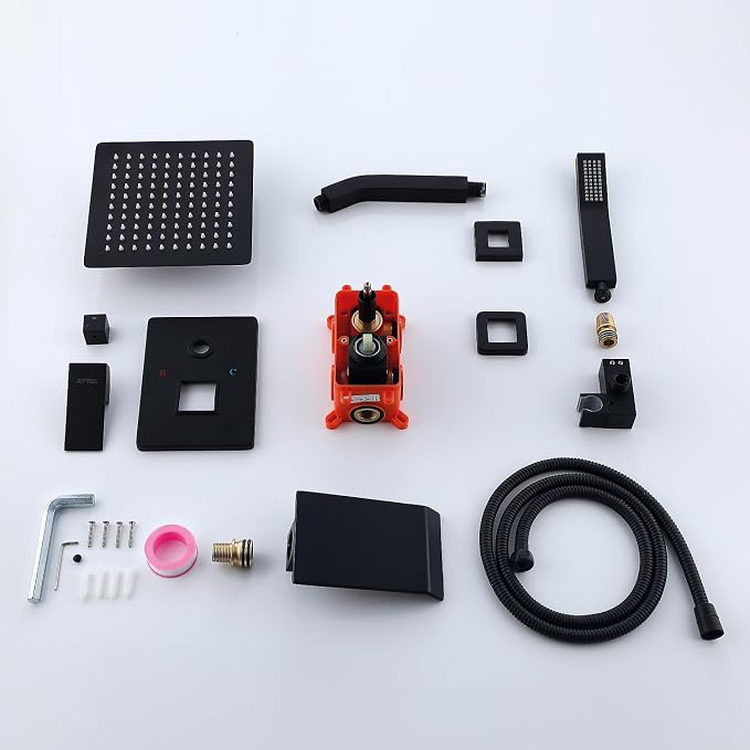 JOYWELL Bathtub Shower System Matte Black - Image 8