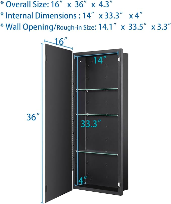 Black Bathroom Medicine Cabinet - Image 2