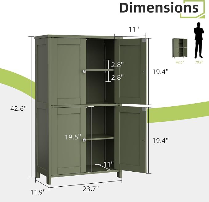 Vongrasig Bathroom Storage Cabinet, Modern Small Floor Cabinet - Image 3