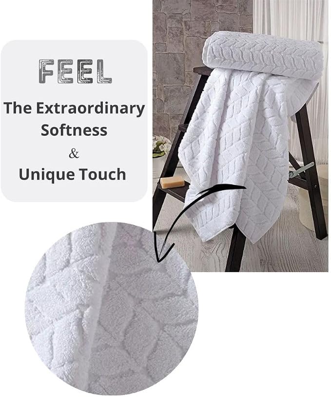 Turkish Cotton Ultra-Soft Plush Absorbent Quick Dry Bathroom Towel Set - Image 8