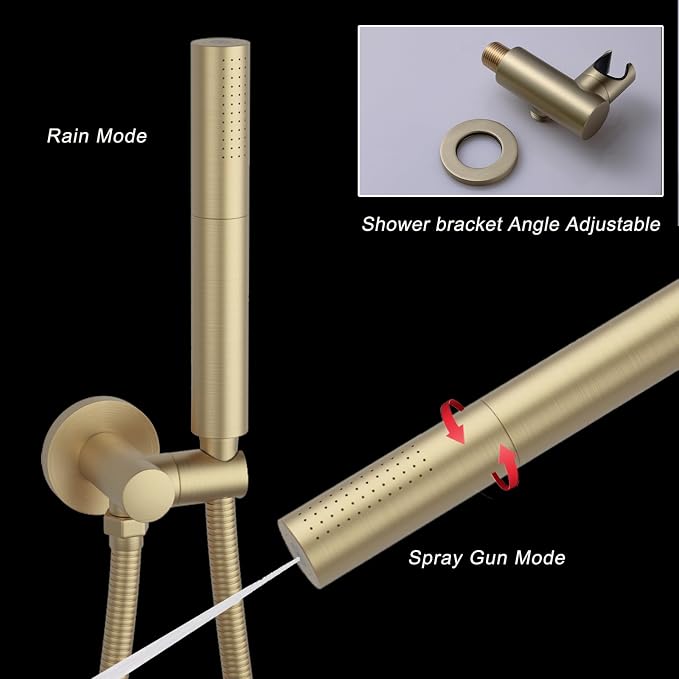 Thermostatic Shower System Brushed Gold Shower Faucet Set - Image 3