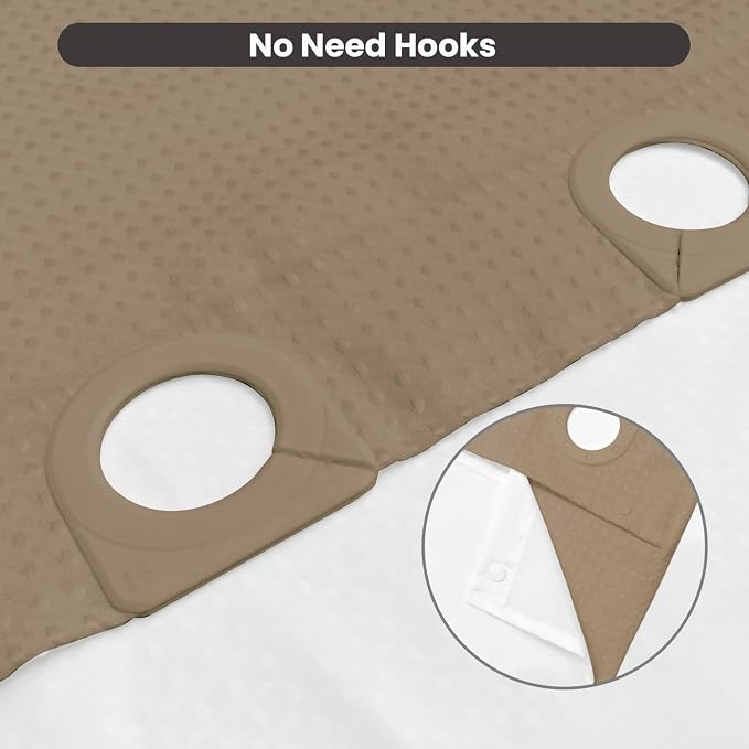 Inhousolu No Hook Waffle Weave Shower Curtain - Image 5