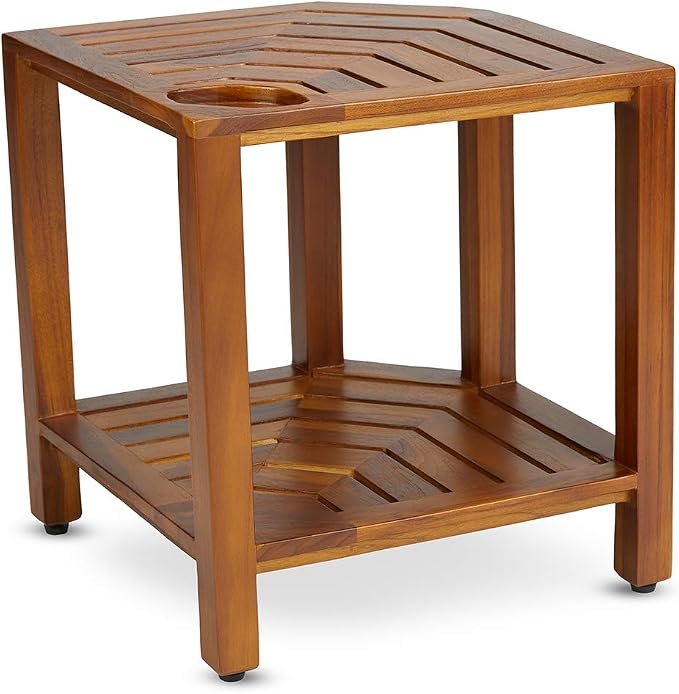 TeakCraft Teak Corner Shower Bench - Image 9