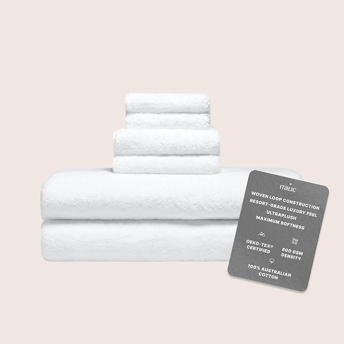 Italic Ultraplush Luxe 6 Piece Towel Set – 2 Bath Sheets, 2 Hand Towels - Image 2