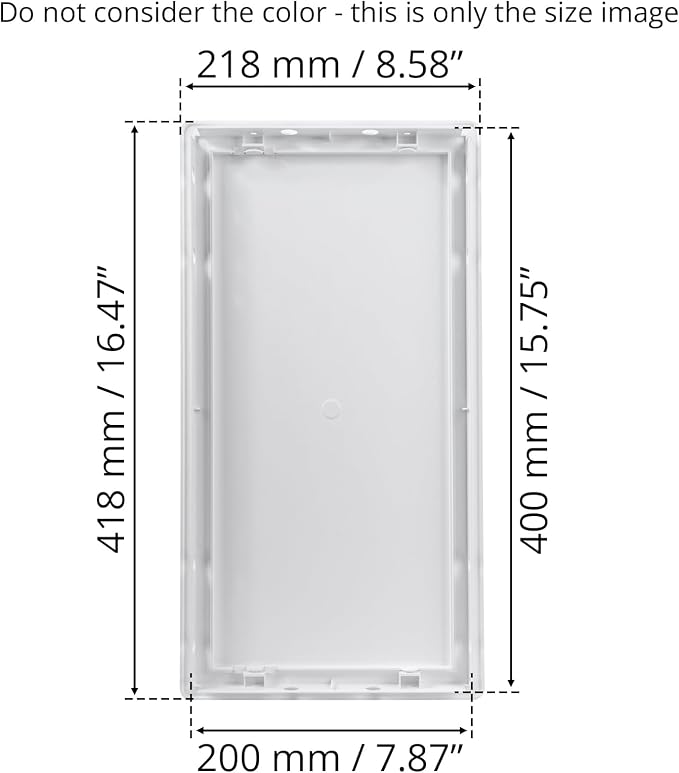 8 x 16 Inch White Square ABS Plastic Plumbing Access Panel - Image 3