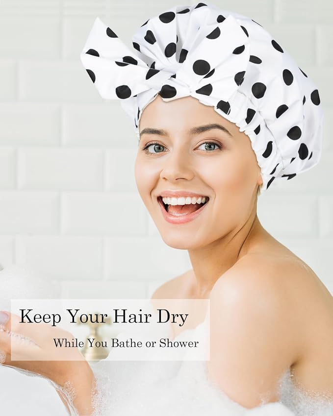 Shower Cap Luxury Shower Caps for Women Reusable Waterproof Large Hair Cap for - Image 7