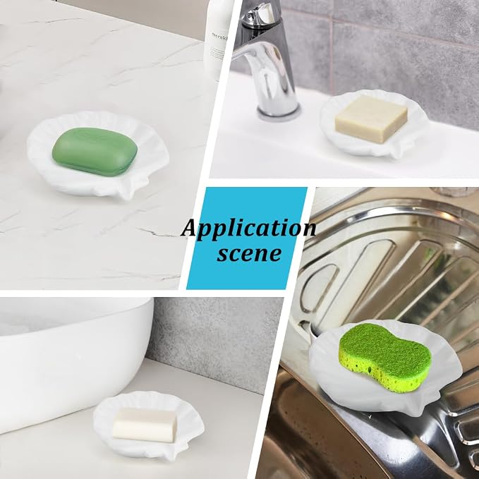 Ceramic Soap Holder, Sea-Shell Soap Tray - Image 6