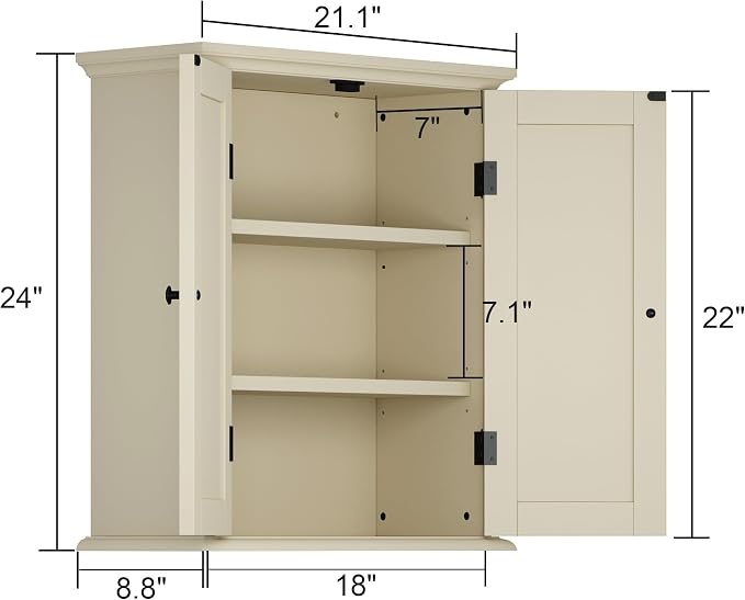 ChooChoo Bathroom Wall Cabinet, Over The Toilet Space Saver Storage Cabinet - Image 3