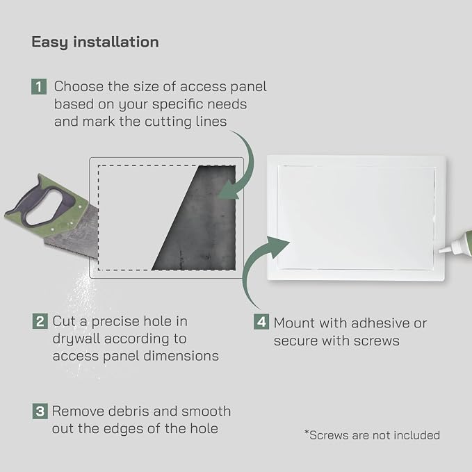 Vent Systems 12" x 8" Inch White Galvanized Steel Access Panel – Durable Access - Image 4