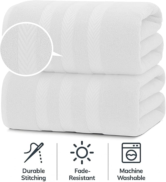 RIVERSIDE Pack of 2 Extra Large Bath Sheets 35 x 70 Inches - Image 3