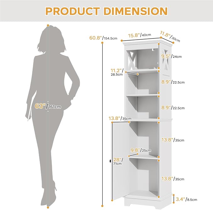 Narrow Bathroom Storage Cabinet - Image 2