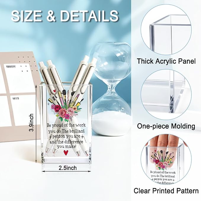 Be Pround of The Work You Do Acrylic Cosmetic Holder, Inspirational Makeup - Image 2