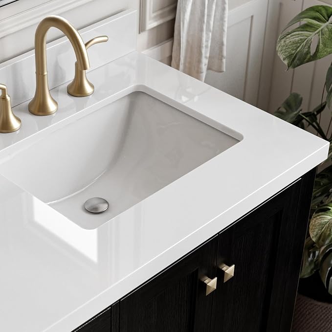 ARIEL Cambridge 61 Inch Double Rectangular Sink Bathroom Vanity - Image 3