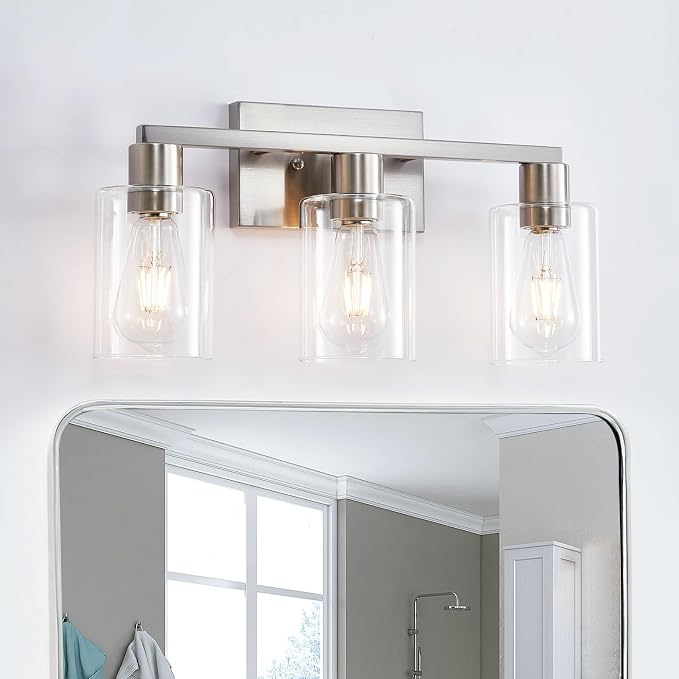 3-Light Vanity Lights, Brushed Nickel Vanity Light, - Image 5