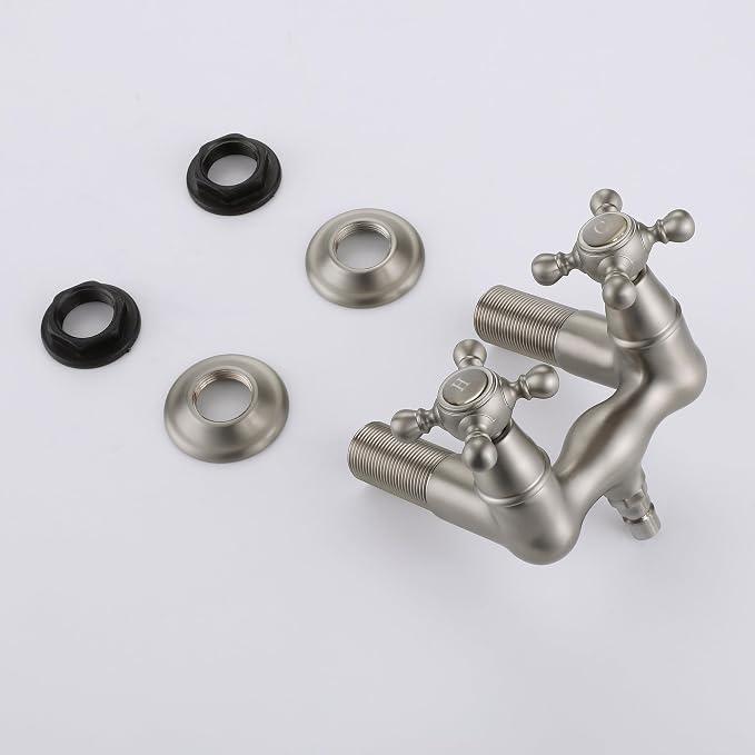 SUMERAIN Vintage Tub Faucet Wall Mount Tub Filler 3-3/8-Inch Center Two Cross - Image 8