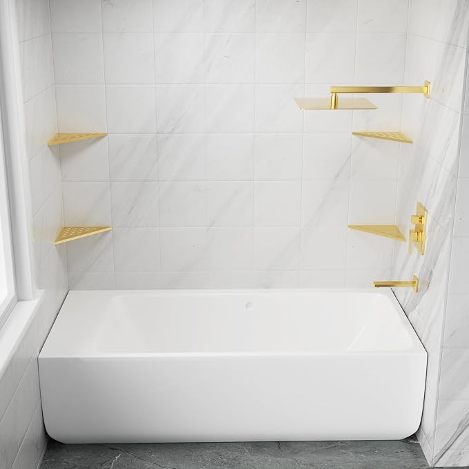 POPFLY 10 Inch Gold Corner Shower Shelf 2 Pack, 304 Stainless Steel Bathroom - Image 7