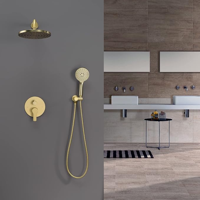 Iriber Shower System Wall Mounted Shower Faucet Mixer Set - Image 2