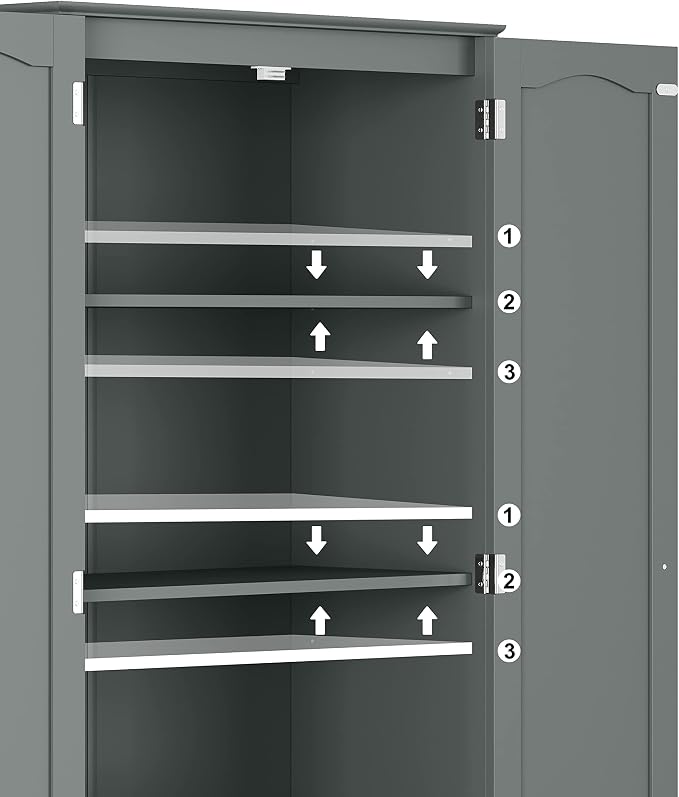 Function Home Tall Pantry Cabinet, Freestanding Storage Cabinet, Wooden Kitchen - Image 8