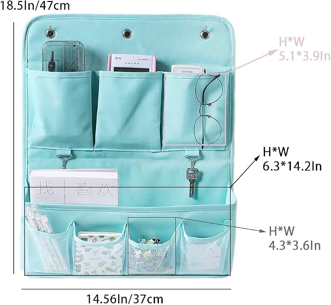 HSLFUAI Hanging Organizer with Pockets – Wall & Door Storage Bag with 3 Sticky - Image 9
