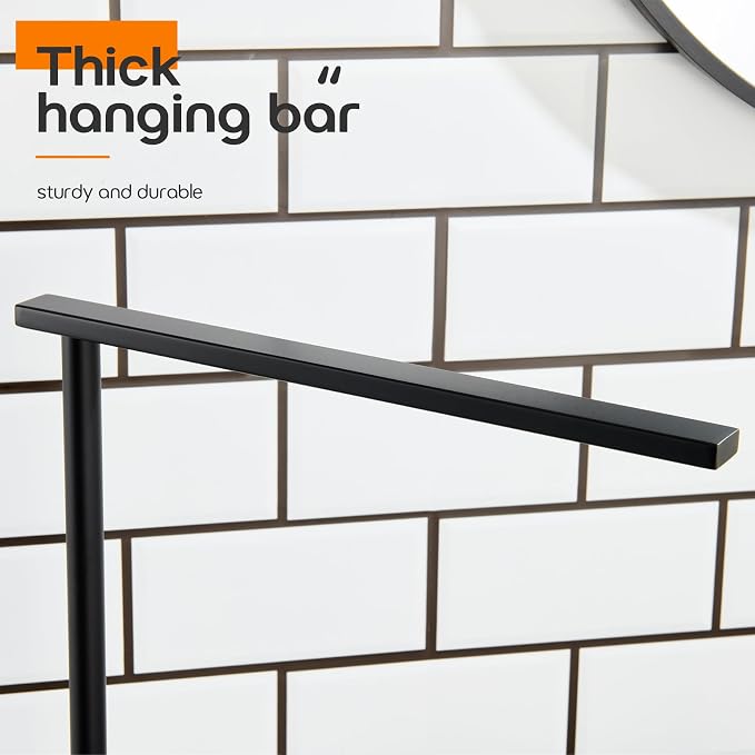 Black Towel Racks Stand 1-Tier Hand Towel Holder - Image 6
