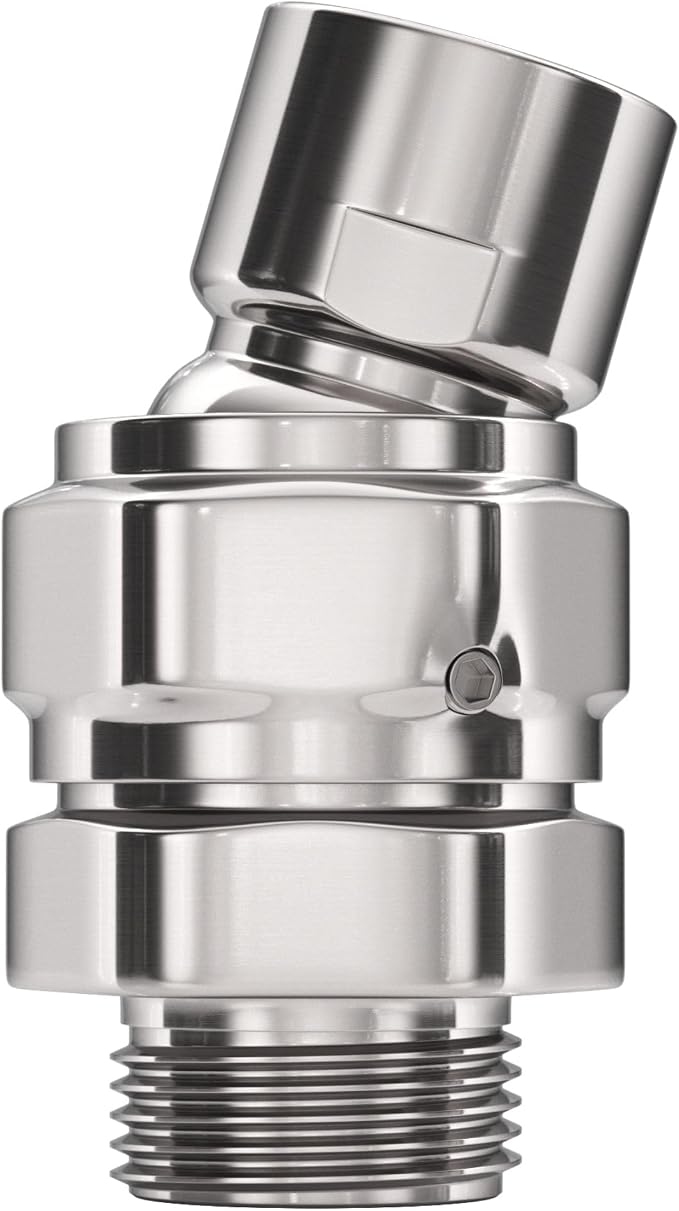HammerHead Showers® Solid Metal Shower Head Swivel Ball Adapter, Chrome | by HammerHeadShowers