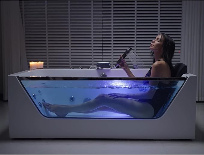 Empava 59" Acrylic Alcove Whirlpool Bathtub - Image 7