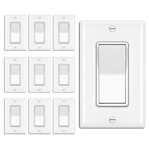 BESTTEN 10 Pack 3-Way Decorator Wall Light Switch by BESTTEN