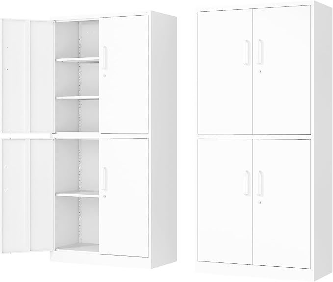 71” Metal Storage Lockable Heavy Duty File Cabinet Garage Tool Cabinets by Fesbos