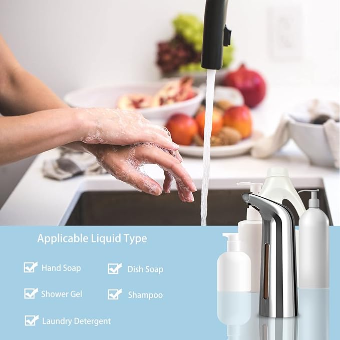 Automatic Soap Dispenser Touchless, TUMAN Pro Battery Operated Electric - Image 5