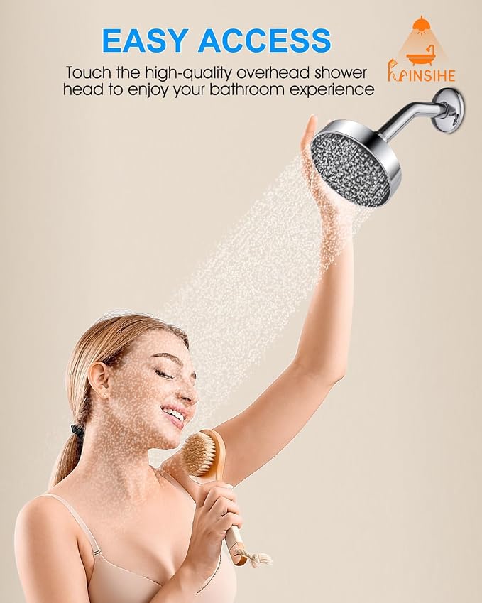 Fixed Shower Head Replacment, 1.8 GPM Fixed Showerhead Screw on Universal - Image 7