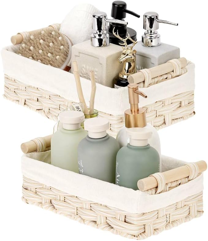 GRANNY SAYS Gray Wicker Baskets, Decorative Baskets by GRANNYSAYS