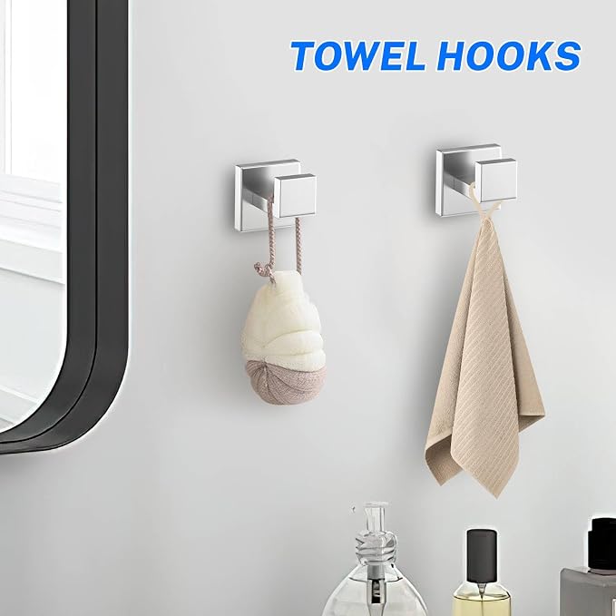 Brushed Nickel Bathroom Hardware Accessories Set 10-Piece Brushed Towel Bar Set - Image 5