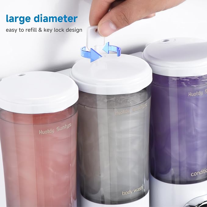 Shampoo and Conditioner Dispenser No Drill Shower Soap Dispenser Wall Mounted - Image 5