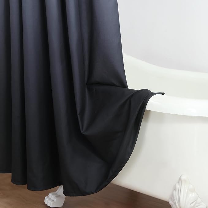 90 Inch Fabric Shower Curtain, Extra Long Black and Grey Ombre Shower Curtains - Image 5