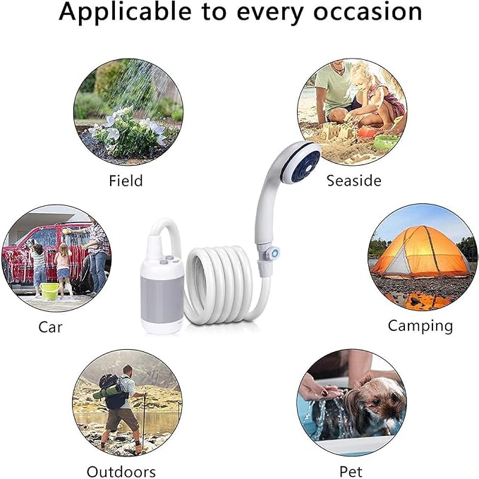Iron Hammer Portable Shower Camping Shower Outdoor Shower Handheld Electric - Image 4