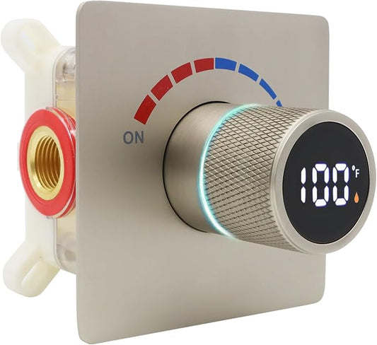 Digital Display Shower Valve Shower Valve Single Way Shower Diverter Valve by Backnets