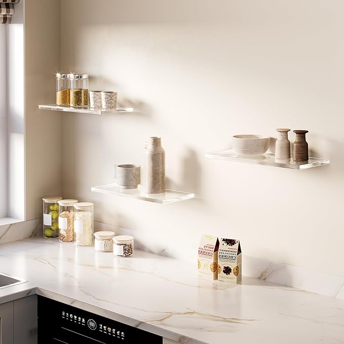 Acrylic Floating Shelves for Wall, Wall Mounted Shelf for Storage and Decor - Image 4