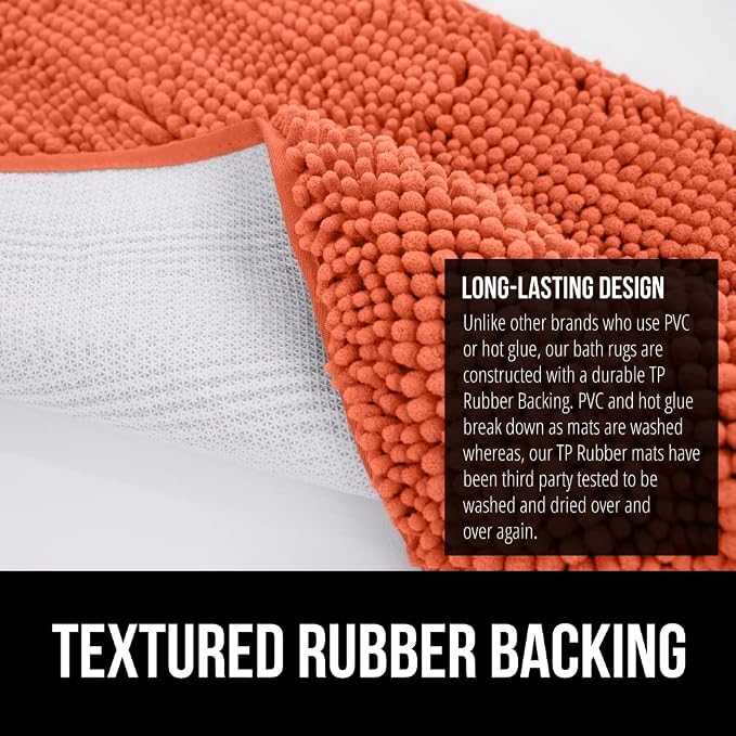 GORILLA GRIP Bath Rug Mat, Thick Soft Absorbent Chenille, Quick Dry Microfiber - Image 5