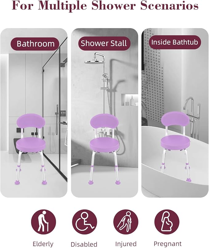 Swivel Shower Chair, 360° Non-Slip Shower Seat - Image 5