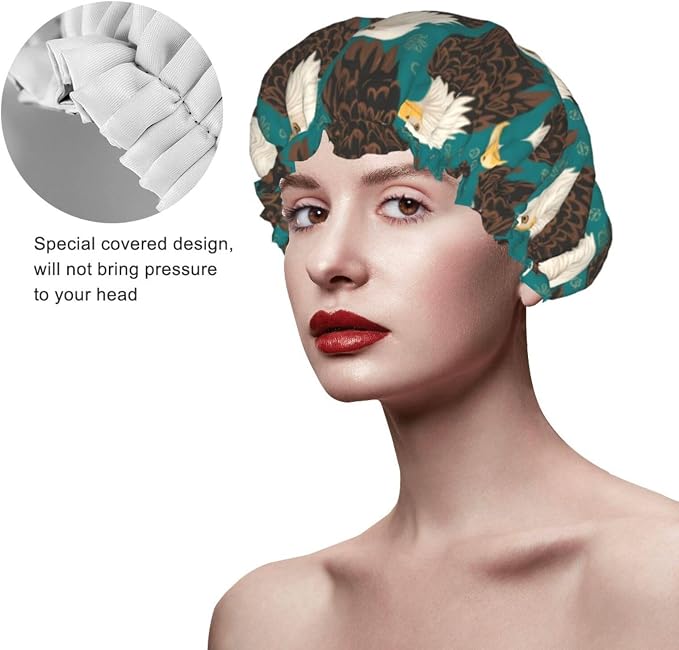 Double Waterproof Layers Shower Cap - Image 4