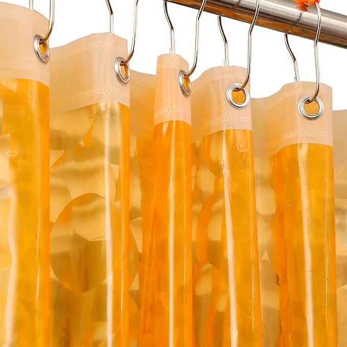 Ga-Geetopia Orange EVA 3D Water Cube Plastic Shower Curtain Liner by Ga-Geetopia