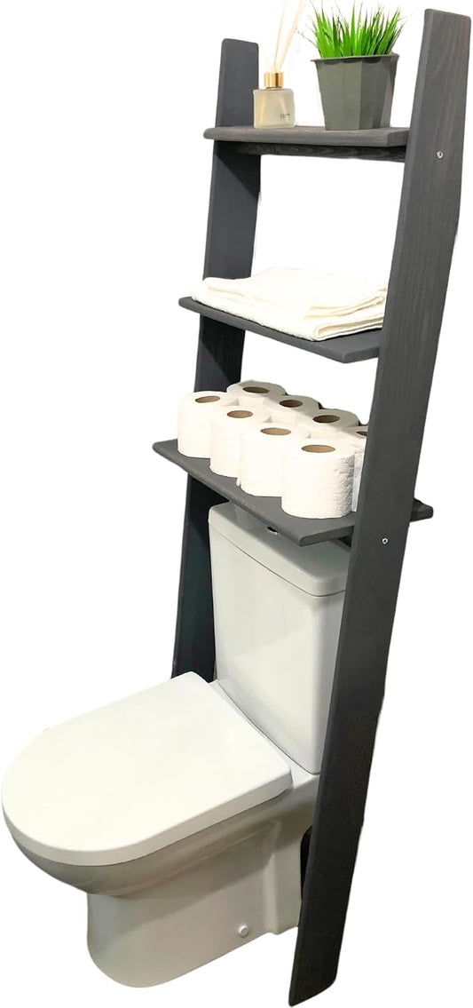 Over The Toilet Bathroom Organizer Shelves, 3-Tier Freestanding Above Toilet by GENESISWOODESIGN
