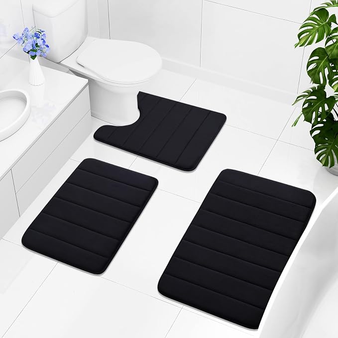 Buganda Memory Foam Bath Mat, Ultra Soft and Non-Slip Bathroom Rugs, Water - Image 8