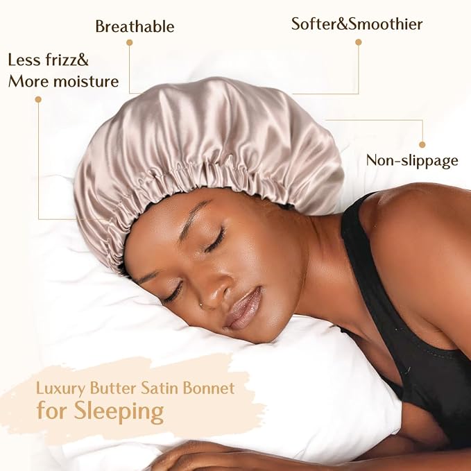 YANIBEST Adjustable Satin Bonnet Double Layer Hair Bonnet - Image 2