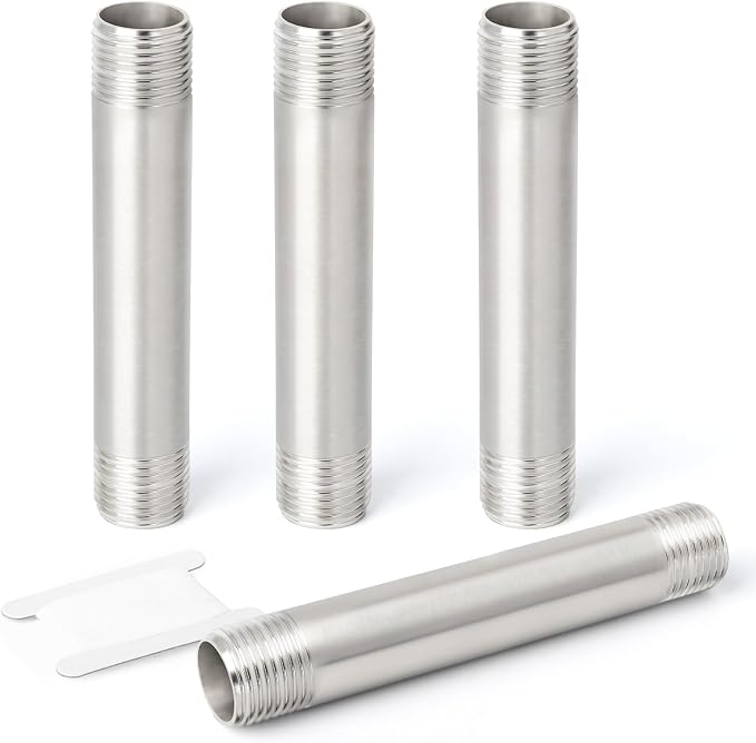 TAISHER 4PCS Stainless Steel Pipe Fittings, 1/4" NPT x 1/4" NPT Male Threaded by TAISHER