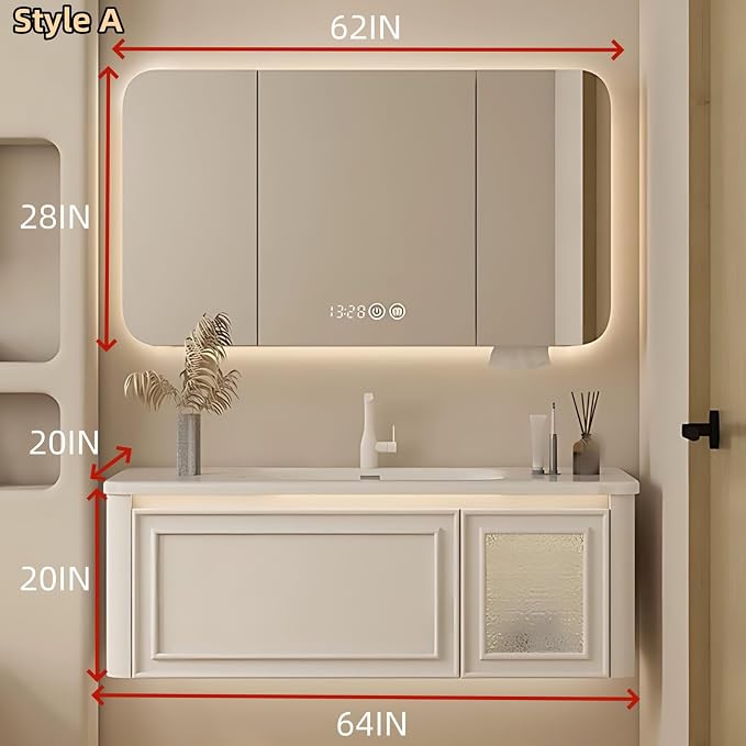 64IN Wall Mounted Bathroom Vanity Set - Image 2