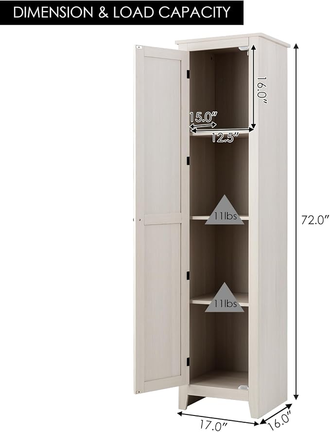 Giantex Tall Storage Cabinet Freestanding Floor Storage Tower - Image 3