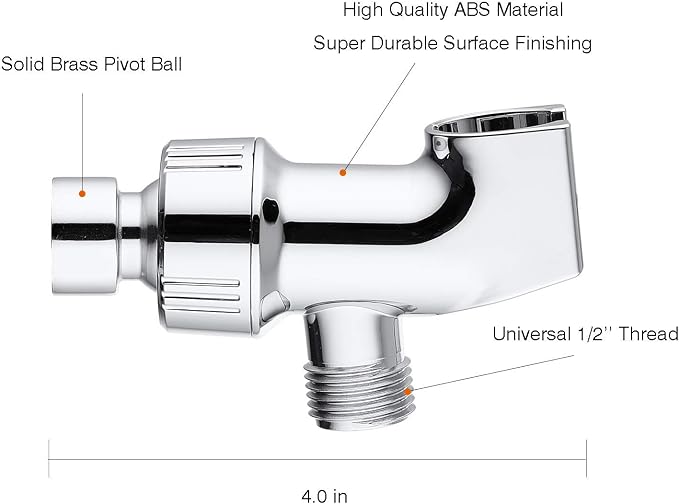 2PCS Universal Shower Head Holder, Adjustable Arm Mount Bracket, Brass Swivel - Image 4