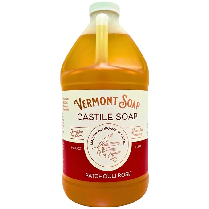 Vermont Castile Soap Patchouli Rose, Gentle Liquid Soap by VermontSoap